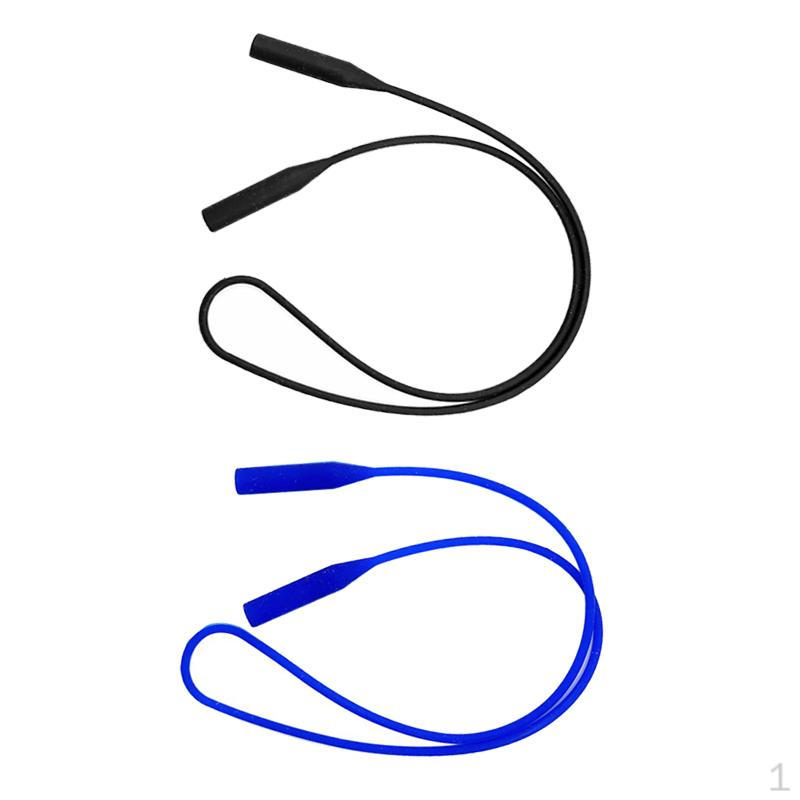

2 шт. Спортивный держатель для очков, ремешок, шнурок для очков, силикон (Черный + Темно-синий)
