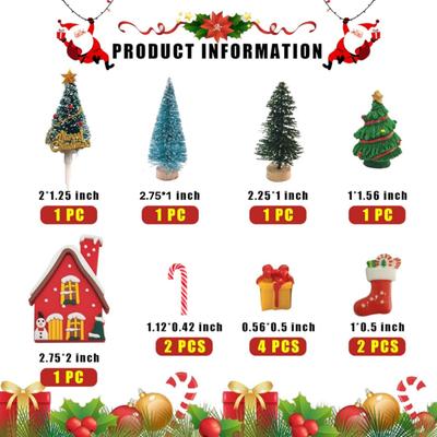 Merry Christmas Cake Decorations Christmas Cupcake Toppers with Craft Christmas Tree Mini Santa Snowman Cake Decorations