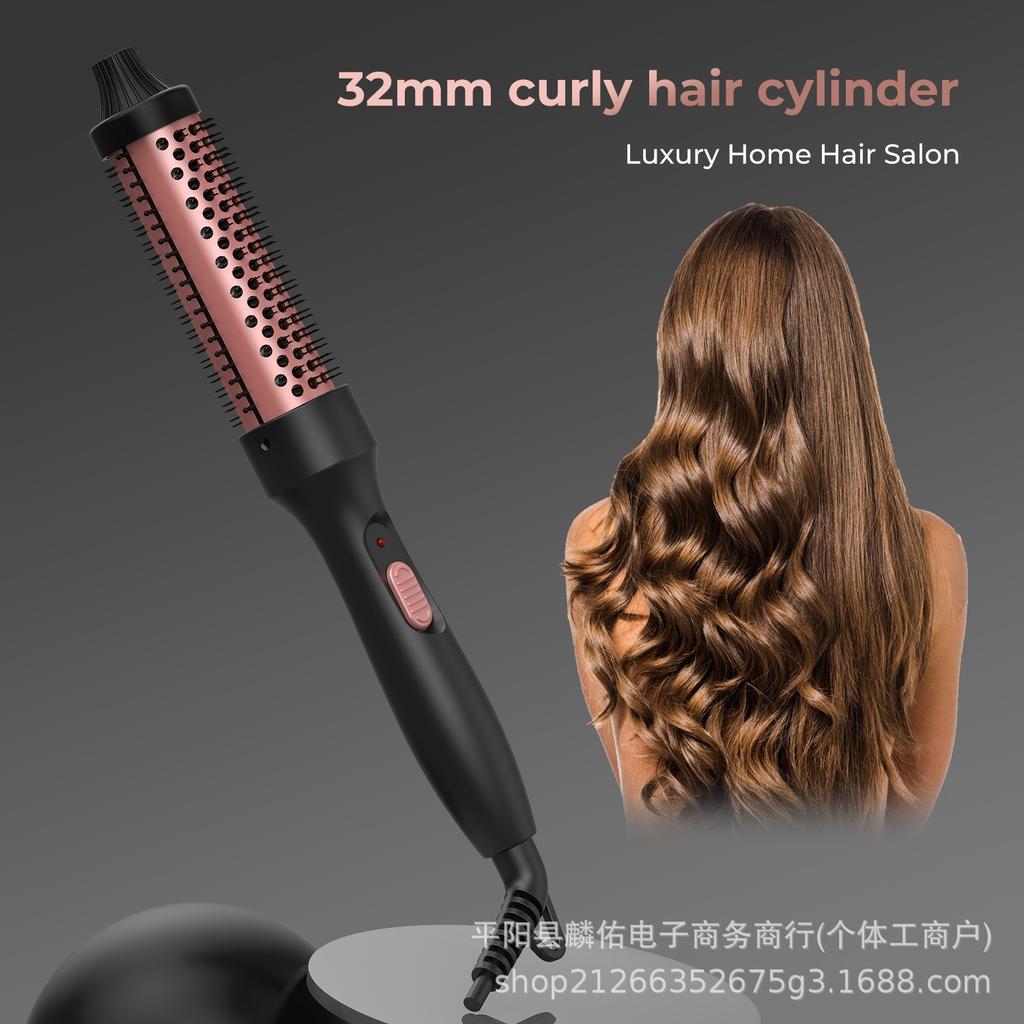Dual-Purpose Hair Curling & Straightening Comb for Large Curls & Inward Bangs - Gentle on Hair