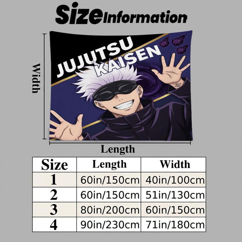 Arazzo da Parete Jujutsu Kaisen Appeso Estetico alla Parete Coperta in Tessuto Stampato Arazzi Decorativi per Camera da Letto Soggiorno Decorazione per la Casa