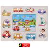 Big Size Baby Montessori Wooden Puzzle Hand Grab Board Set Educational Toys Infantil Cartoon Number Letter Math Puzzle Kids Gift