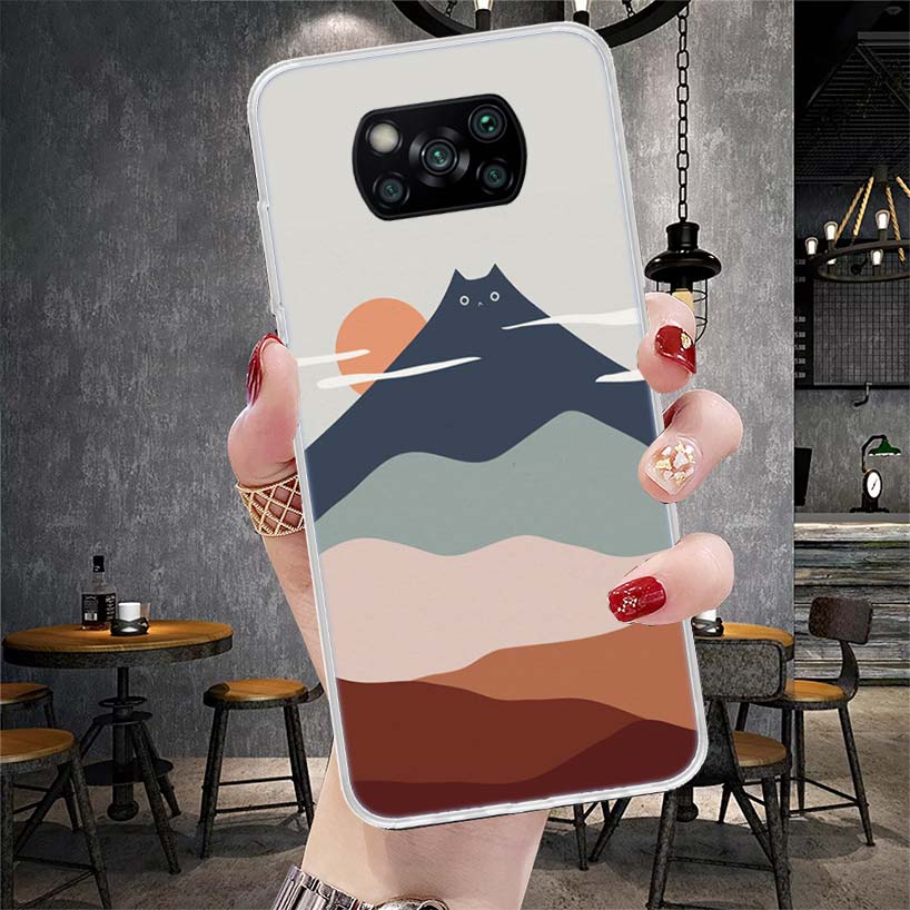 Art Cat Mount Fuji Japan Soft Phone Case For Xiaomi Redmi 15C 15 13C 13 Poco X5 X6 X7 F7 Ultra M7 12C 12 10 10C 9C 9A 9T 9 Funda