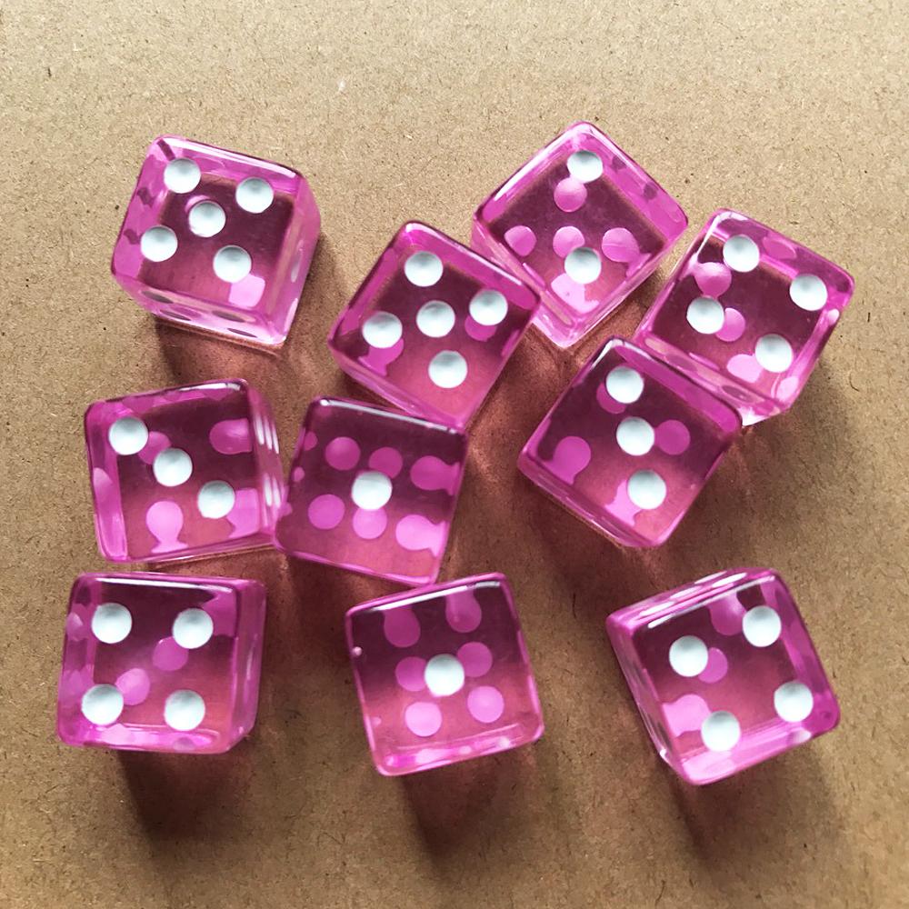 10 Stück D6 Quadratische Würfel Standard 16mm Sechsseitige Pips Würfel für Tischspiele - Undurchsichtig, Transparent