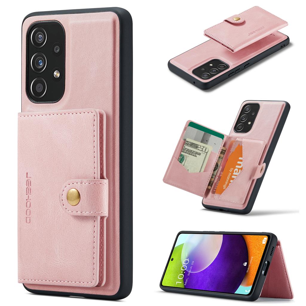 Für Samsung Galaxy A53 5G Hülle Leder Handy Rückseite Magnetisch Abnehmbare Kartentasche