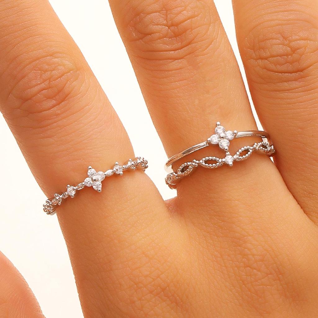 Doppelkreuz Mehrschichtiger Offener Ring: Europäisches & Amerikanisches Nischendesign für Frauen - Luxuriöse High-End-Accessoires