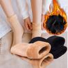 Thickened Autumn Breathable Solid Color Female Hosiery Plush Socks Middle Tube Socks Floor Socks