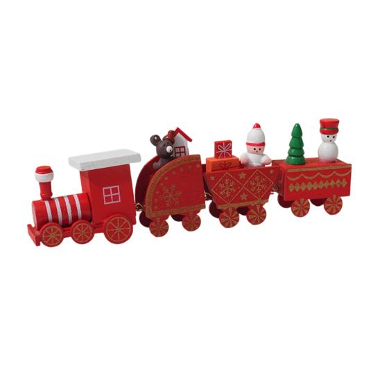 Julepynt Tog Tre Festlig Mini Tog Ornament Julepynt Tog Midtpunkt for Peishylle Spisebord Godt Nyttår Gave