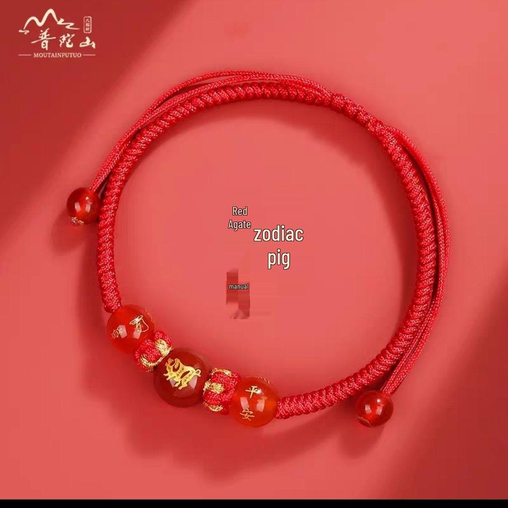 2026 Jahr des Pferdes Rotes Band Armband: Handgeknüpftes Rotes Seil für Tai Sui, Pferd, Ratte, Ochse und Hase