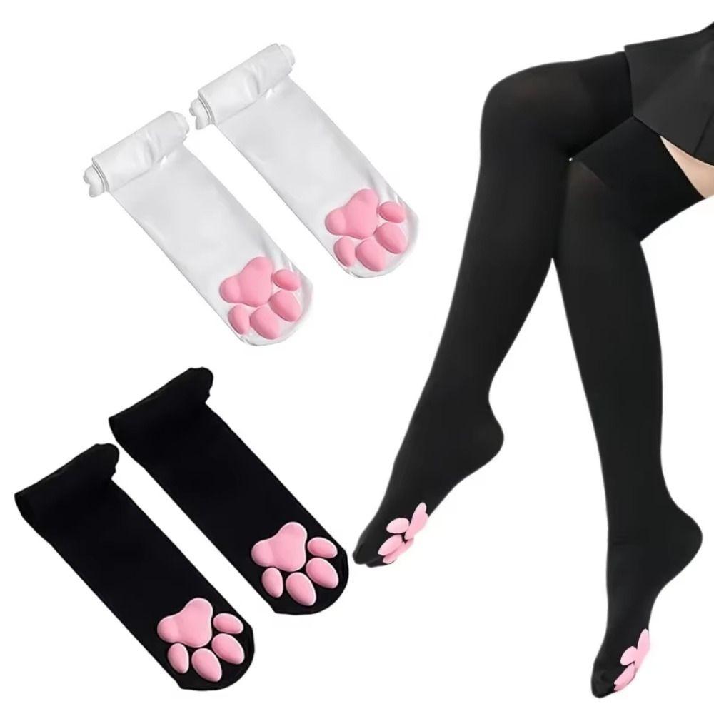 1 Pair Soft Paw Pads Cat Paw Stockings Semi Sheer Paw Pad Socks Cosplay Outfits