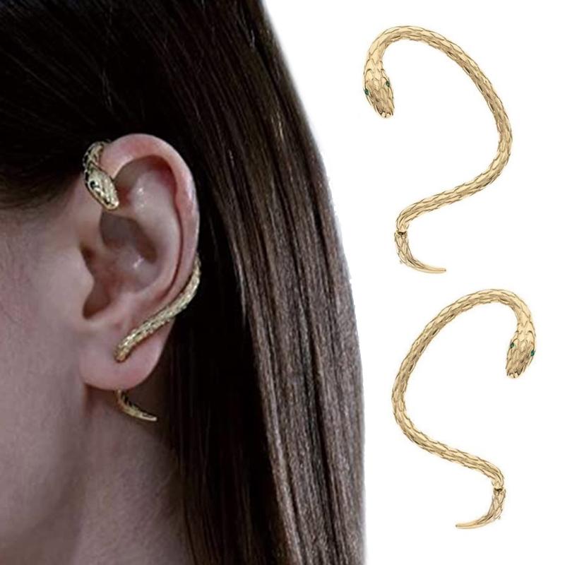 Orecchini a clip geometrici a forma di morso di serpente europei e americani Gioielli da donna Orecchini animali Punk Cartilagine Orecchini in lega