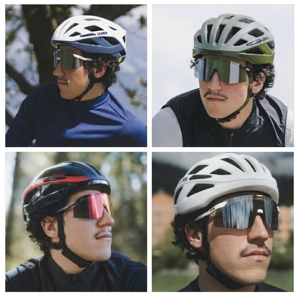 Sports Sunglasses UV400 Mirror Lens Pace Stage Black Matte [Uvex] Anti-fog Cycling/Running/Outdoor (Silver)