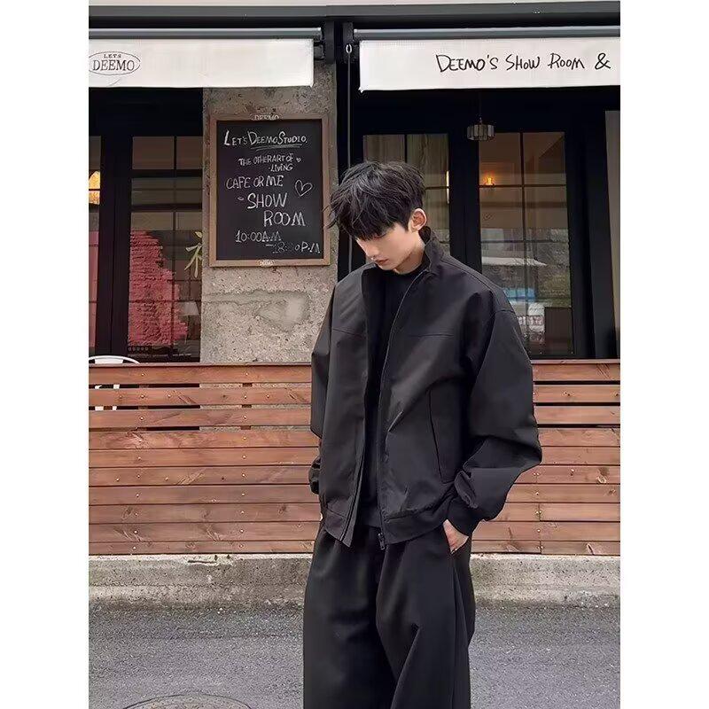 Men's American-Style Three-Proof Bomber Jacket - Thick Padded Autumn/Winter High-End Streetwear with Stand Collar