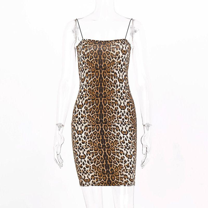 

Leopard Print Strap Short Dress Leopard Print Slip Dress Dress Female Export Leopard print S