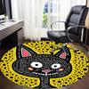 1pc Cat Pattern Office Round Area Rug, Indoor Mat Suitable For Office, Under Office Chairs Bedroom Living Room Home Decor, Room Deco 175