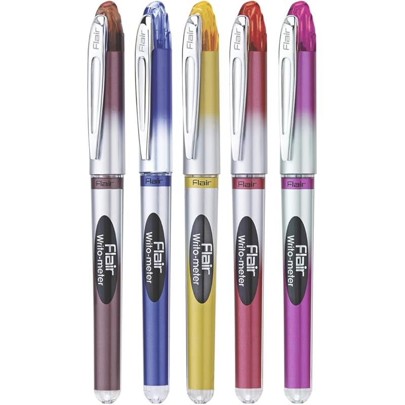 FLAIR Writometer 0.6mm Ball Pen Box Pack | Our Longest Writing Pens | Writes Upto 10,000 Meters | Smooth Ink Flow System