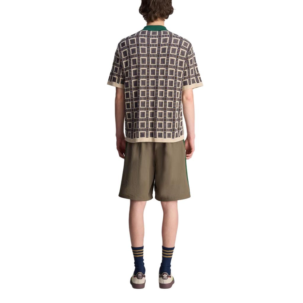 adidas Originals X Brain Dead Collaboration Trefoil SS25 Sports Fashion Comfortable Short Sleeve Polo Shirt Unisex Polo Shirts Dust-Sand JN7151