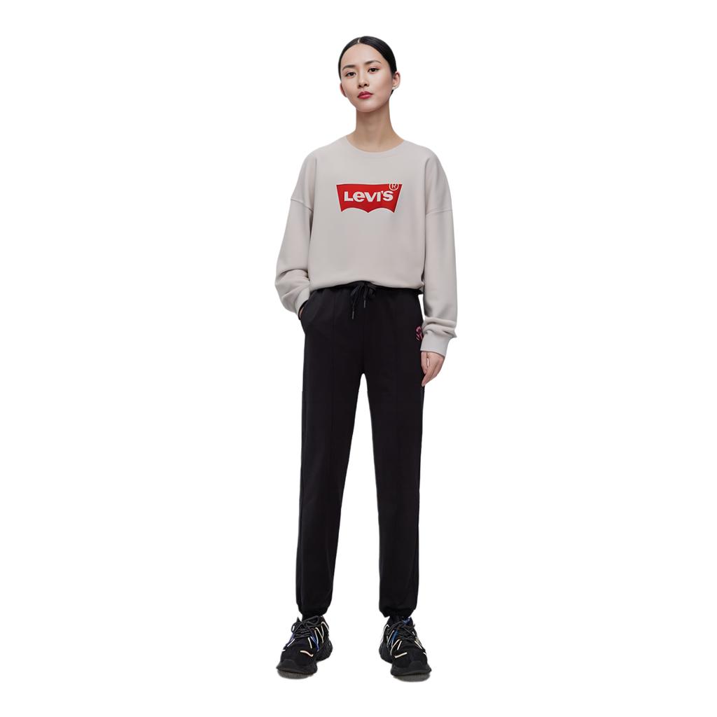 Levis Loose Fit Solid Color Crew Neck Sweatshirt Women tops Gray 18686-0014