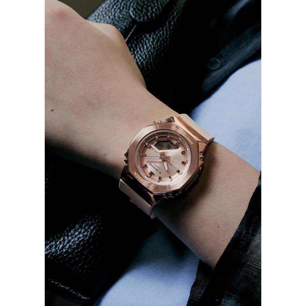 G-SHOCK GM-S2110PG-4AJF Casio Watch, G-Shock Mid-Size Model, Metal Covered, Domestic Authentic Product, Women's, Pink Beige/Pink Gold