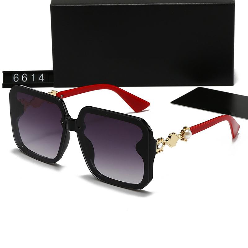 New Women's Large Frame Butterfly Foreign Trade Sunglasses European and American Glasses Double Pearl Letters Internet Celebrity Sunglasses