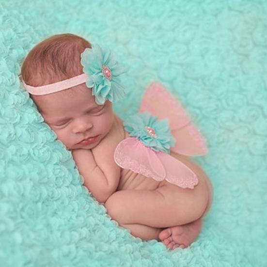 

1 комплект, костюм для фотосессии с цветочным дизайном, нарядное платье для кожи новорожденного, наряд с крыльями ангела, повязка на голову, комплект, аксессуары для младенцев