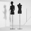 Korean Style Women's Clothing Flat Chest Mannequin Display Stand - Black Full Body