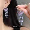 Korean Flash Zircon Butterfly Water Drop Ear Hook Ins Super Fairy Sweet and Exquisite Earrings Light Luxury High-end Earrings Women