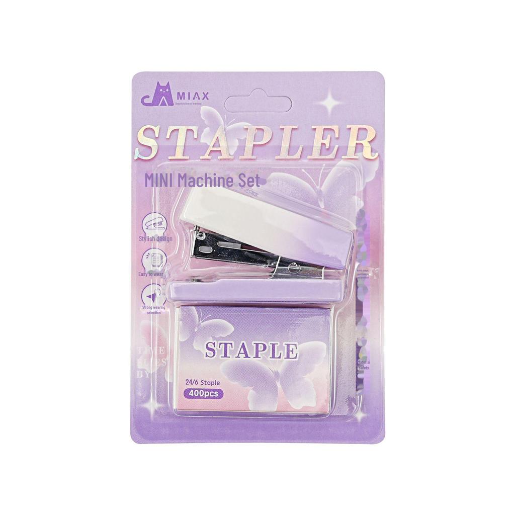 Mini Gradient Macaron Stapler, Portable Labor-Saving Stapler for Students and Office Use