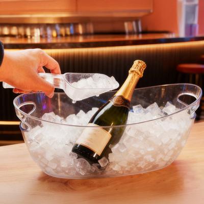 Bootsform Champagner-Eiskübel 5,5L Große Kapazität Weinkühler mit Griff Transparente Getränkewanne für Partys Außenbereich