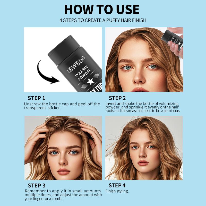 Hair Texturizer Volume Powder Long Lasting Keeping Hair Soft Fluffy All Day No Mess Dust It for Hair Styling Powder Hair Styling
