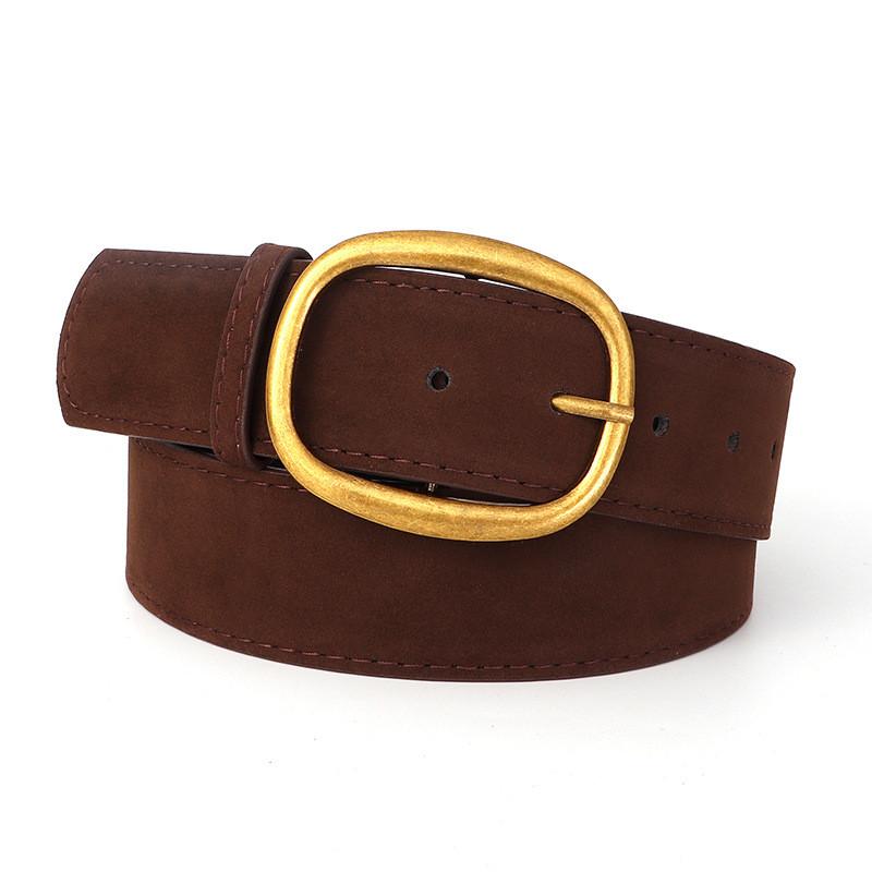 Elegant Pu Waist Belt For Women With Round Metal Buckle For Winter Dress And Coat