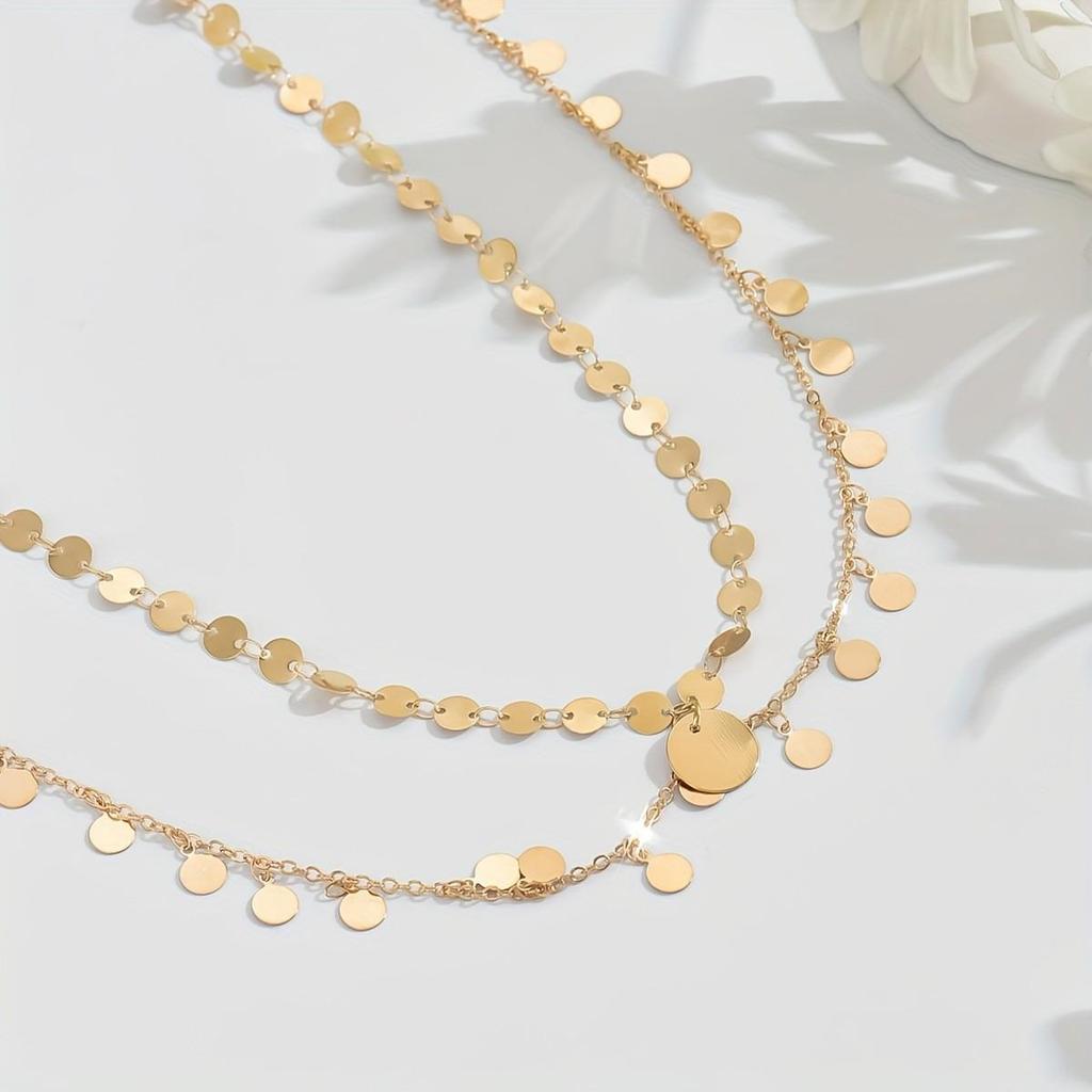 European American Layered Metal Sequins Tassel Waist Chain - Sexy Beach Body Jewelry