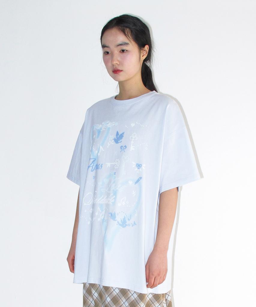 AMES-WORLDWIDE Heart Pixel Art Tee Blue