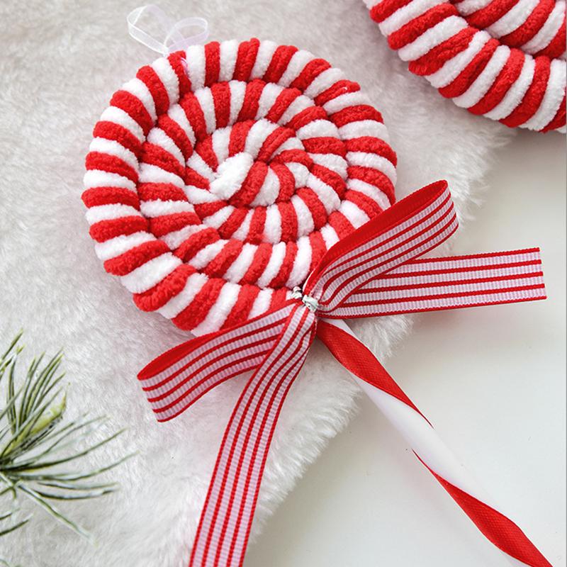 Şeker Noel Süsleri, Kırmızı ve Beyaz Şeker Kamışı Noel Kolye Uçları Lolipop Asılı Süsler Noel Ağacı Parti Dekorasyonu İçin