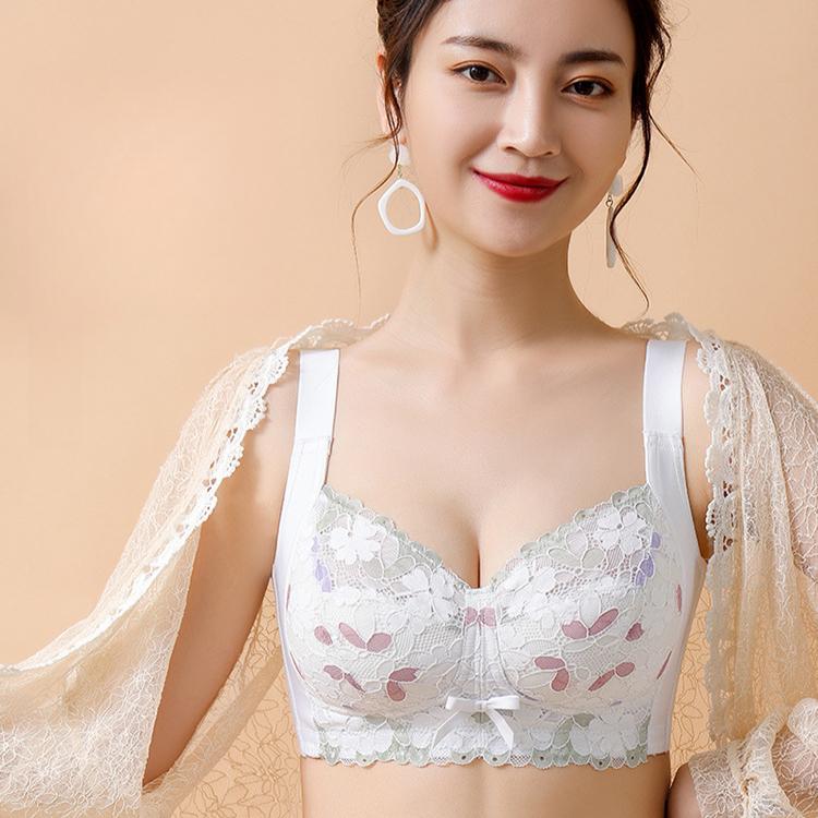 Latex Lace Lingerie for Women Gathered Together Seamless Bra Without Steel Rings Push Up Bra