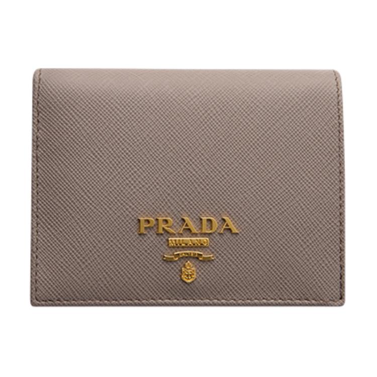 

Prada Saffiano Metal Logo Leather Wallet Small Women wallet Clay-Gray 1MV204-ZLP-FO4WU Basic Set (Bag)