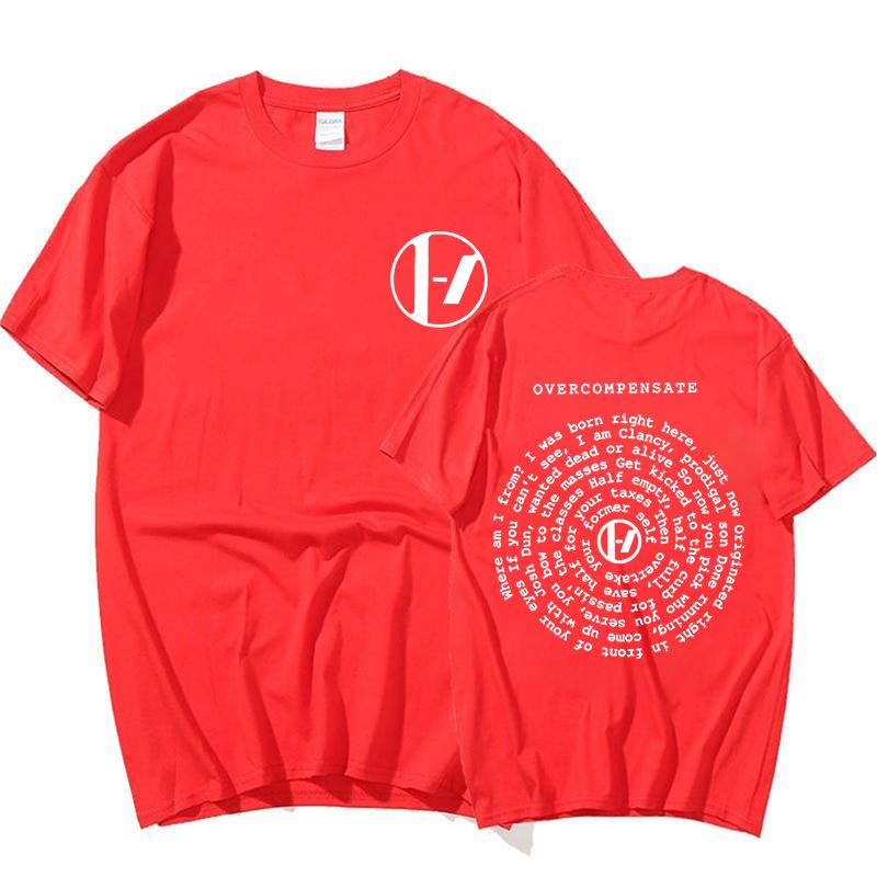 

Футболка с принтом текста песни Twenty One Pilots Overcompensate The Clancy World Tour 2025 Футболки Мужская Женская Мода Рок Хип-Хоп Футболки S