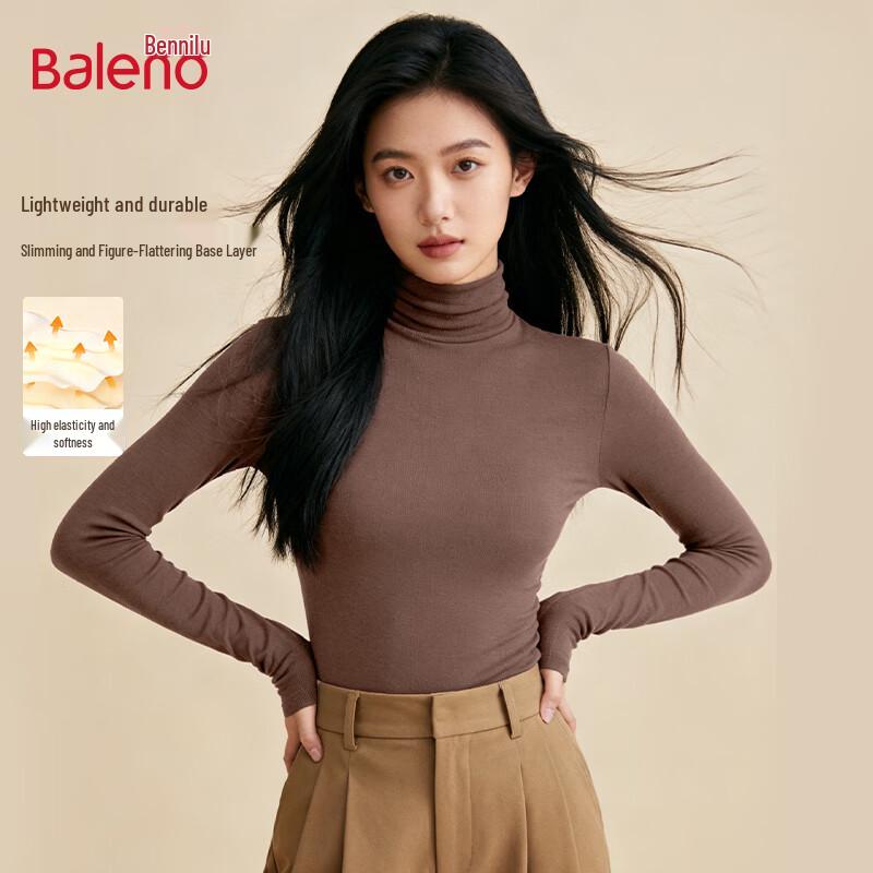 Baleno Women's Semi-High Collar German Velvet Fleece Base Layer Top