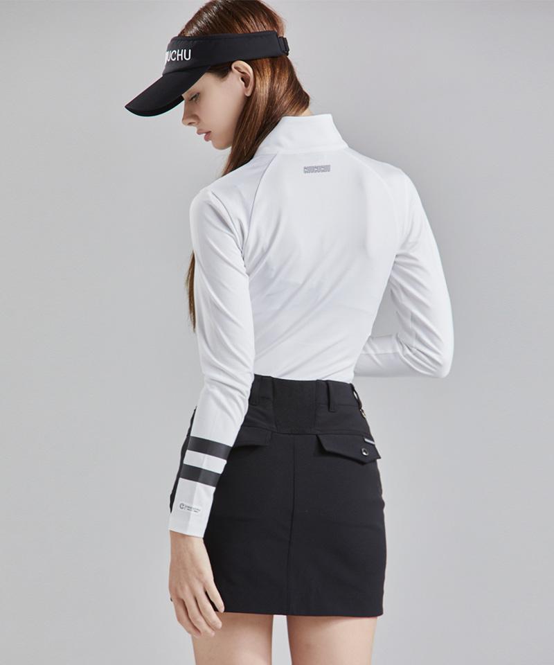 CHUCUCHU Cbefw-Ts004W Slim Line Half Zip T-Shirt