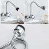 Wall Mounted Double Hole Kitchen Lead Free Hot and Cold Water Mixing Faucet Water Flow Spray Aerator 360 Degree Rotating Hose