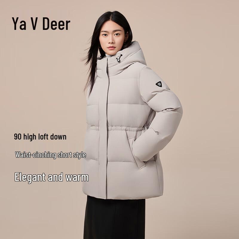 Yalu Women s Hooded Slim-Fit 90% Duck Down Winter Jacket L