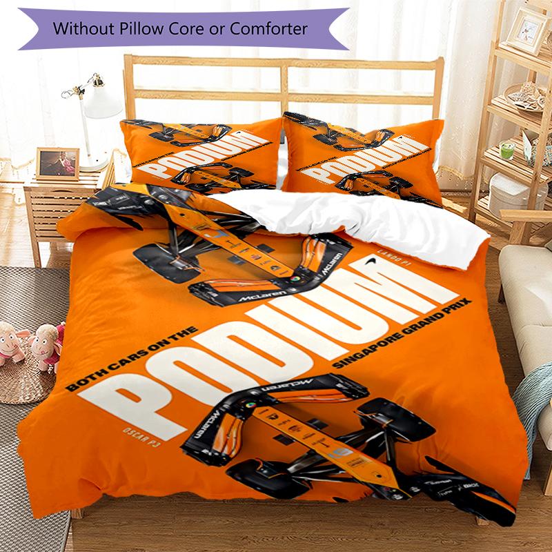 3pcs Landos Norris Racing1 Design Cover Set - HD Printed Bedding with 1 Cover and 2 Pillowcases - Perfect for Home and Dorm Decor