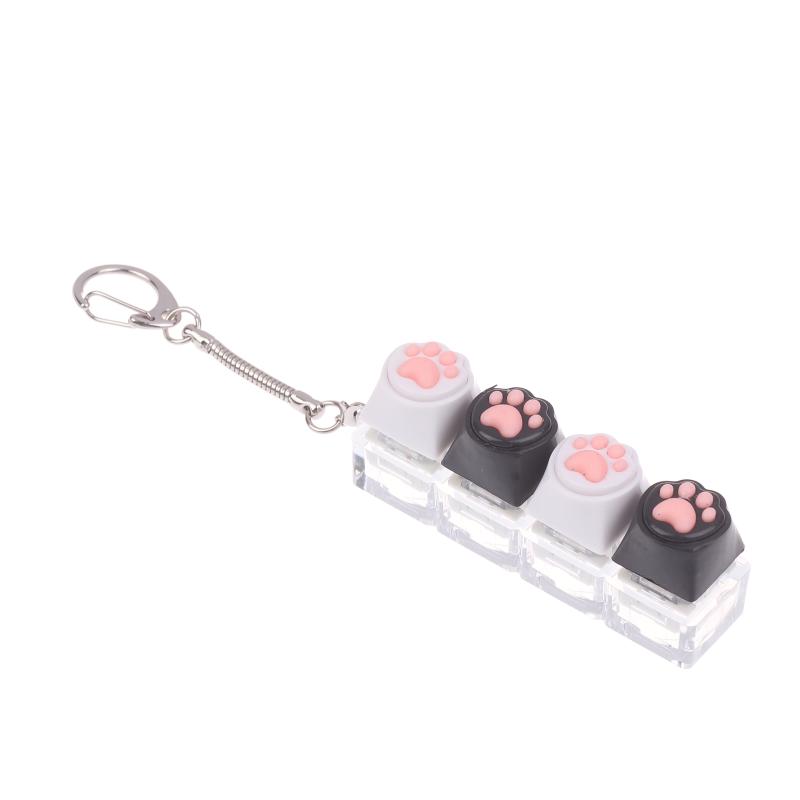 

New Silicone Cat Paw Keychain Stress Relief Toy For Keyboard Lovers Portable Keyring Gifts