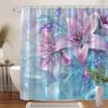 Pastel Lilies with Gem Accents Shower Curtain - Sparkling Pink & Lavender Flowers, Whimsical Magical Design, 12 Hooks