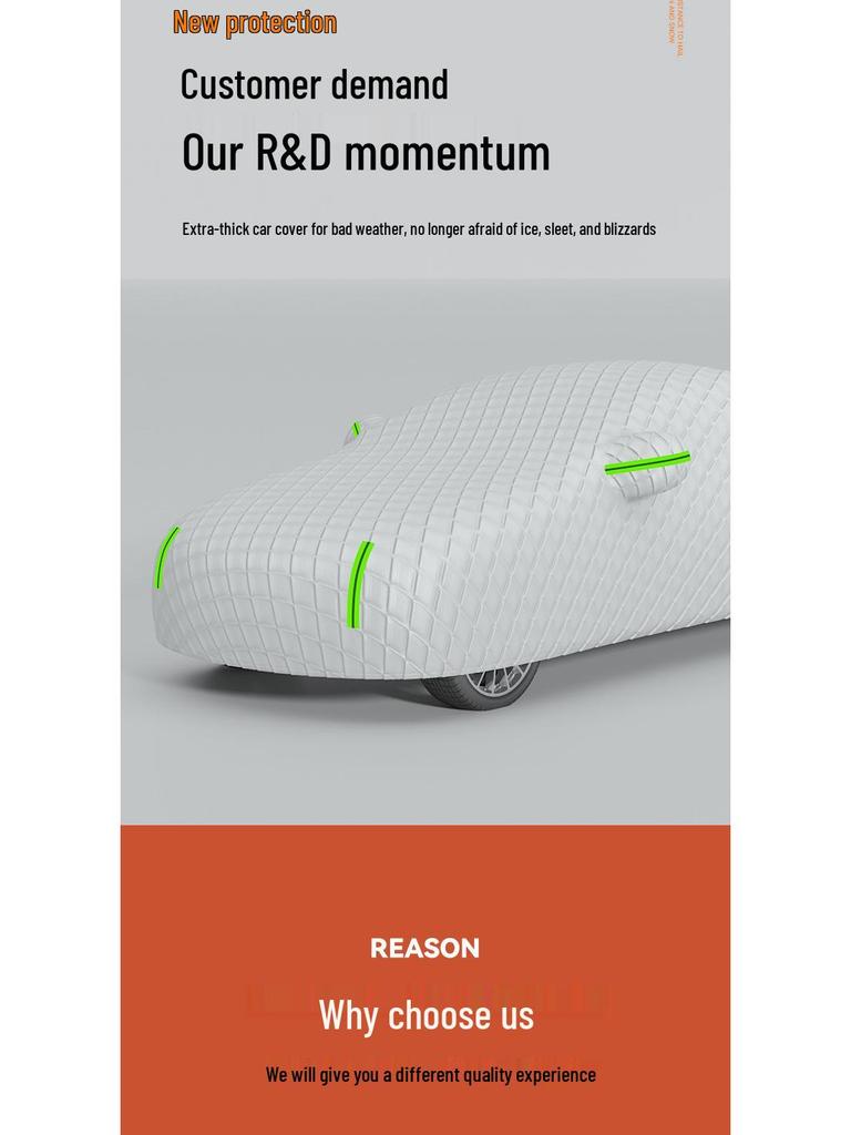 Thickened Aluminum Foil All-Season Hail-Protection Waterproof Car Cover