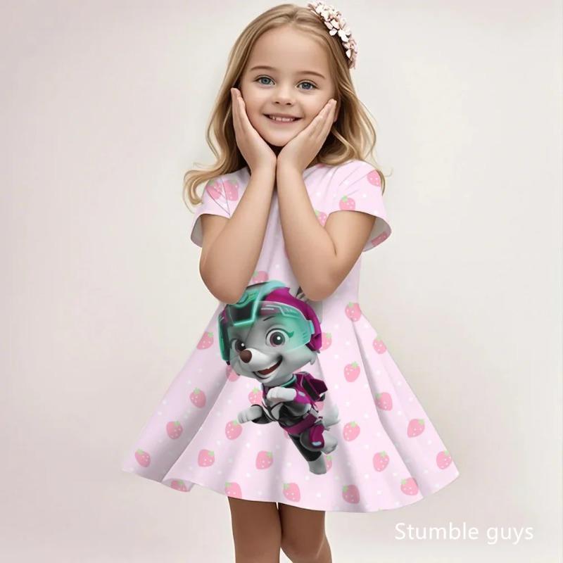 Casual Sundress For Girls Paw Patrol Summer Cute Cartoon Print Fashion Beach 110