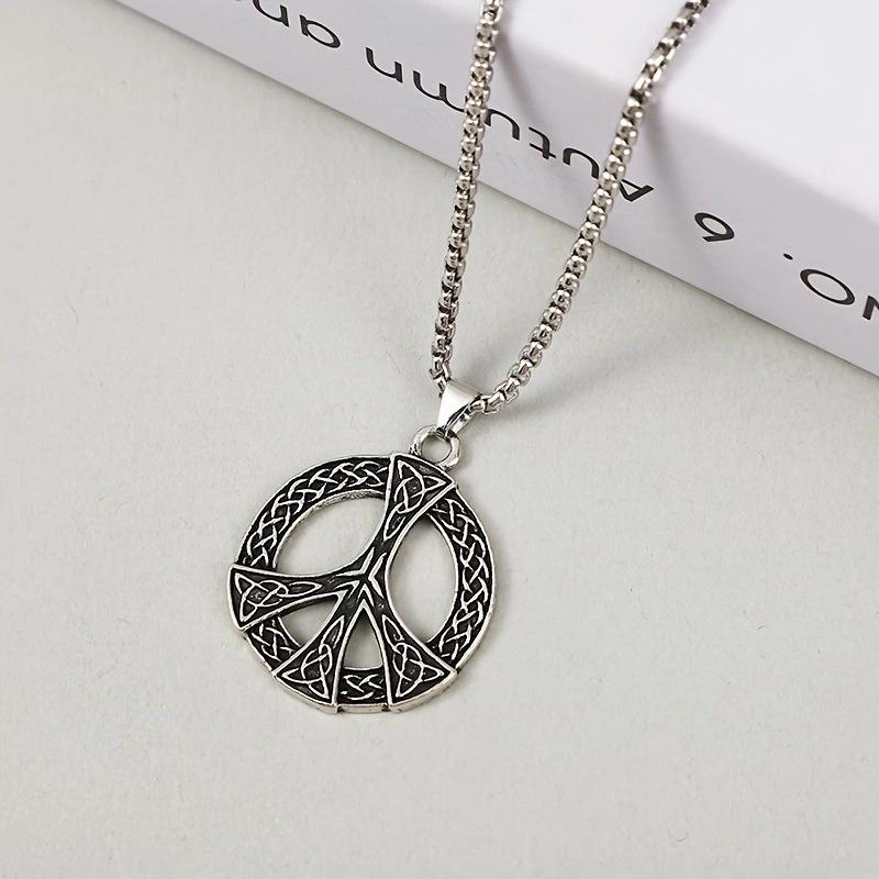 Retro Wolf Head Pendant Necklace - Men's Zinc Alloy Electroplated Wolf Tooth Design