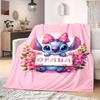 Stitch Print Flannel Blanket for Bedrooms Sofas Beds Chairs Picnics Travel Cartoon Home Decor Design