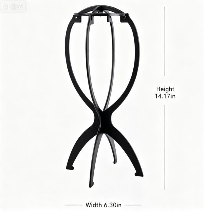 2PCS Wig Stand Collapsible Wig Holder Durable Wig Display 13.8 Inch Tool Travel Wig Stand for All Wigs