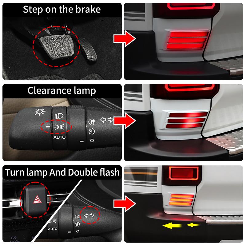 For 2024-2026 Toyota Land Cruiser Prado LC250 Rear Bumper Light Assembly Upgrade Brake Warning Exterior Accessories Auto Parts
