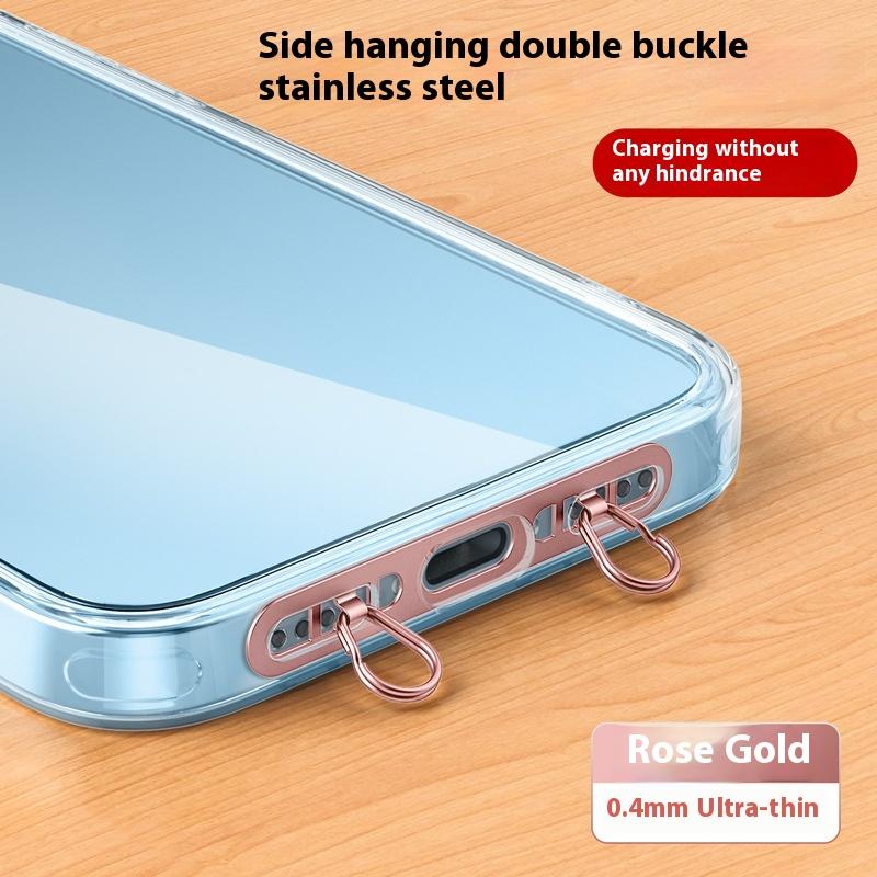 Metal Phone Hanging Tether Tab Upgraded Double Buckle Hole Ring Cell Phone Lanyard Patch Strap Replacement Part For Iphone Cases